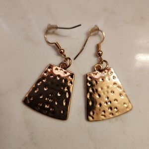 Hammered Gold Tone Earrings
